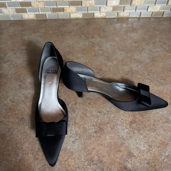 Stuart Weitman bow kitten heel pumps - Picture 1 of 4